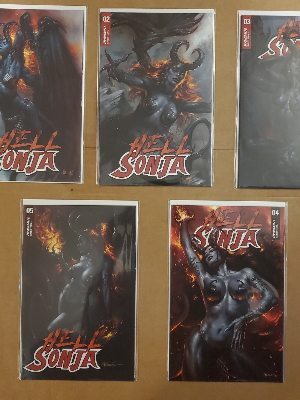 HELL SONJA #1,2,3,4,5 (2020) DYNAMITE COMICS LUCIO PARRILLO COVER ART! NM B&B